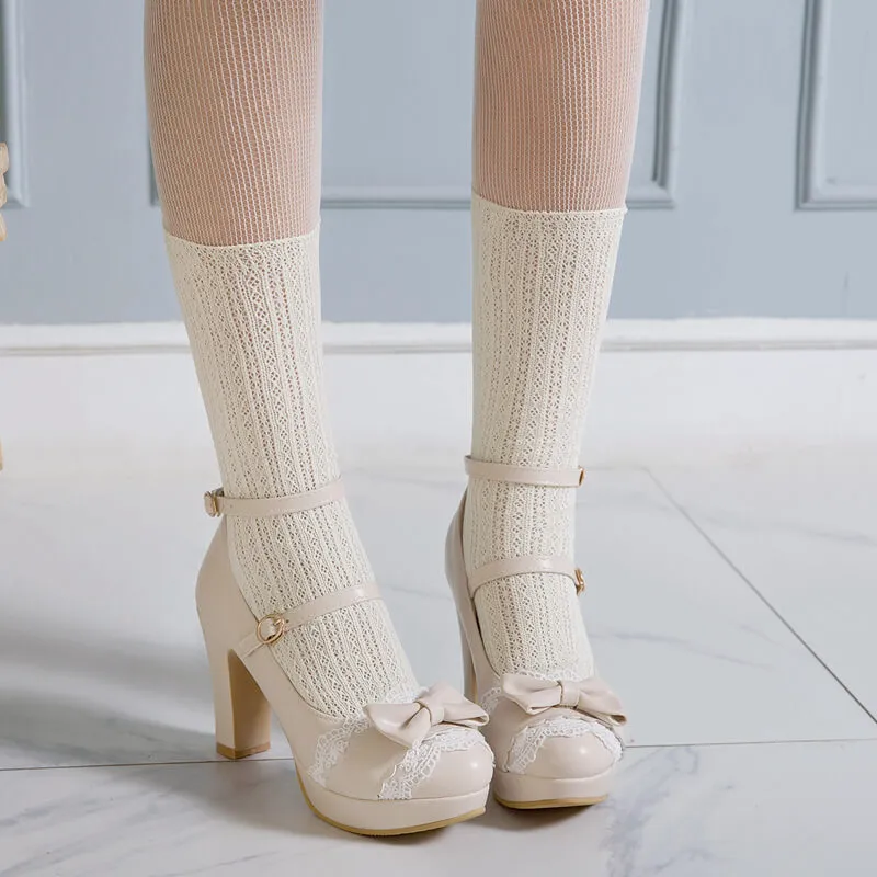 Lace Bow Lolita Shoes