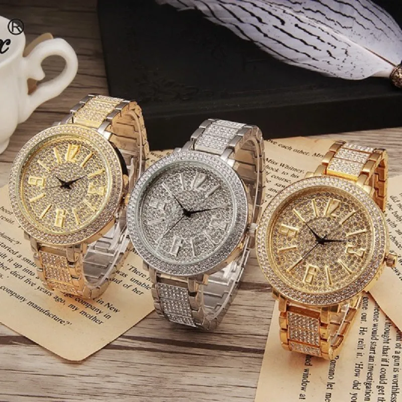 Large Dial Full Of Diamond Women's Watch