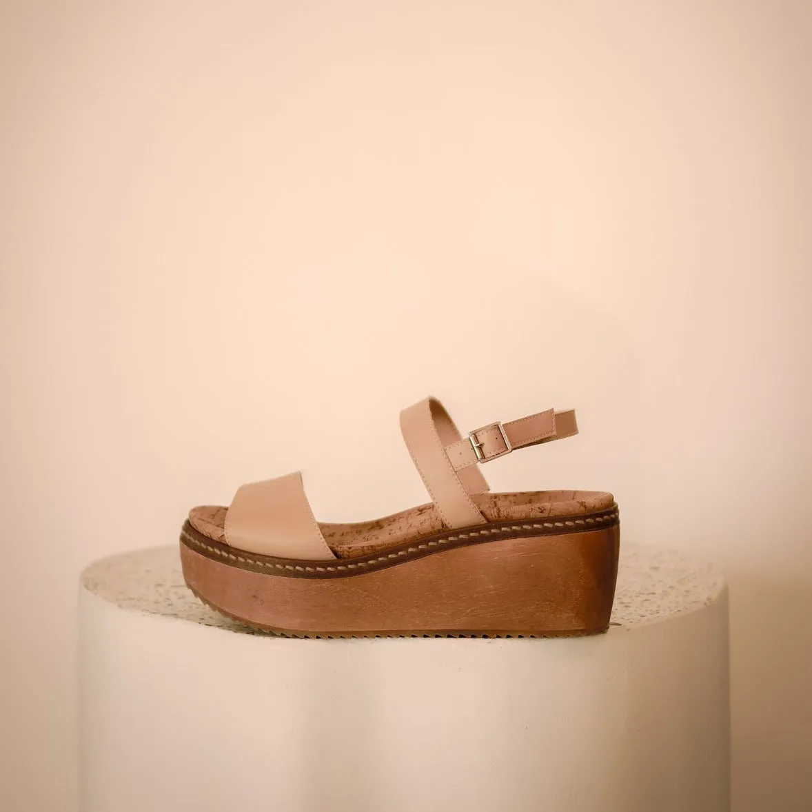 Last Chance Lila Wood Wedge Clog