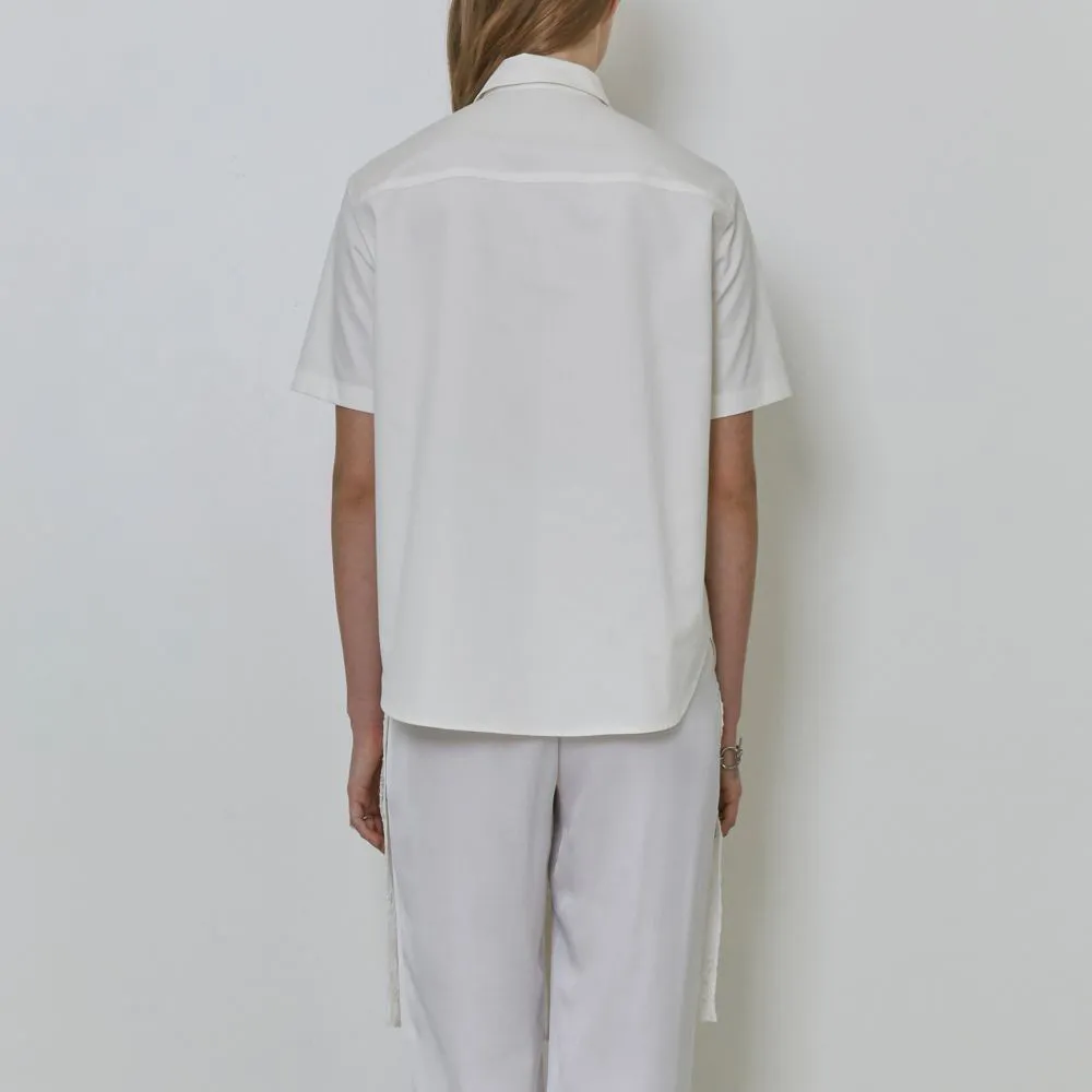 Layered Pleated Corded Lace And Cotton Shirt