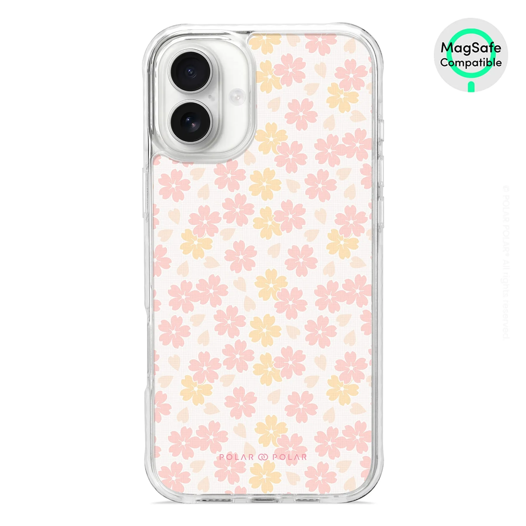 Light Pink Sakura - iPhone 16 Plus Clear Bumper MagSafe Case