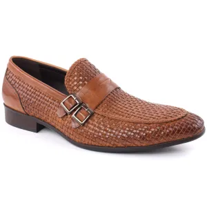 Men “MINIK” Moc Toe Buckle Embossed Woven Textured Formal Shoes