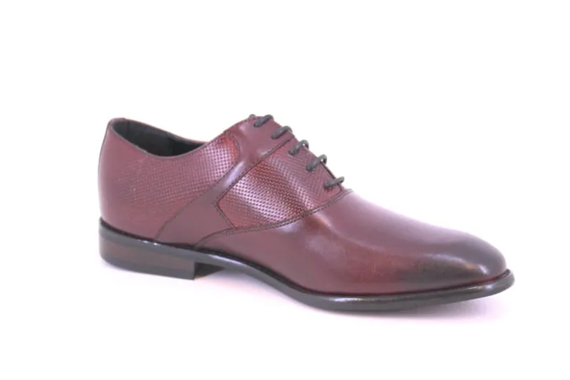 Men's Plain Vamp Oxford Smart Shoe-Burgundy