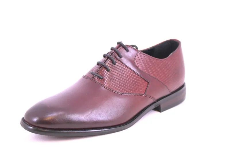 Men's Plain Vamp Oxford Smart Shoe-Burgundy