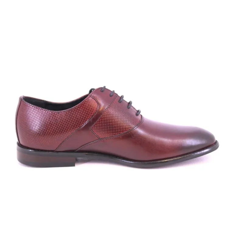 Men's Plain Vamp Oxford Smart Shoe-Burgundy