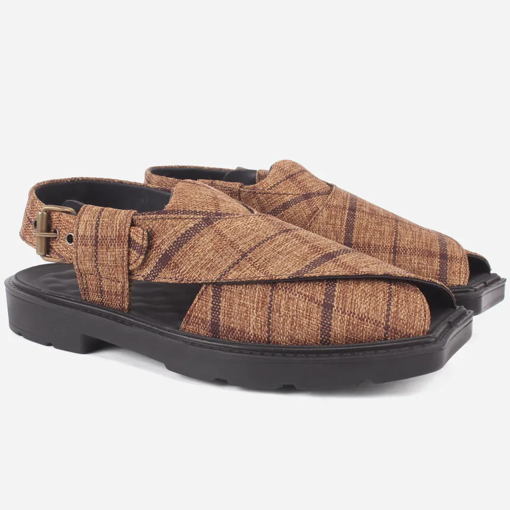 Men's "SIDIQ" Leather Flat Peshawari Sandals