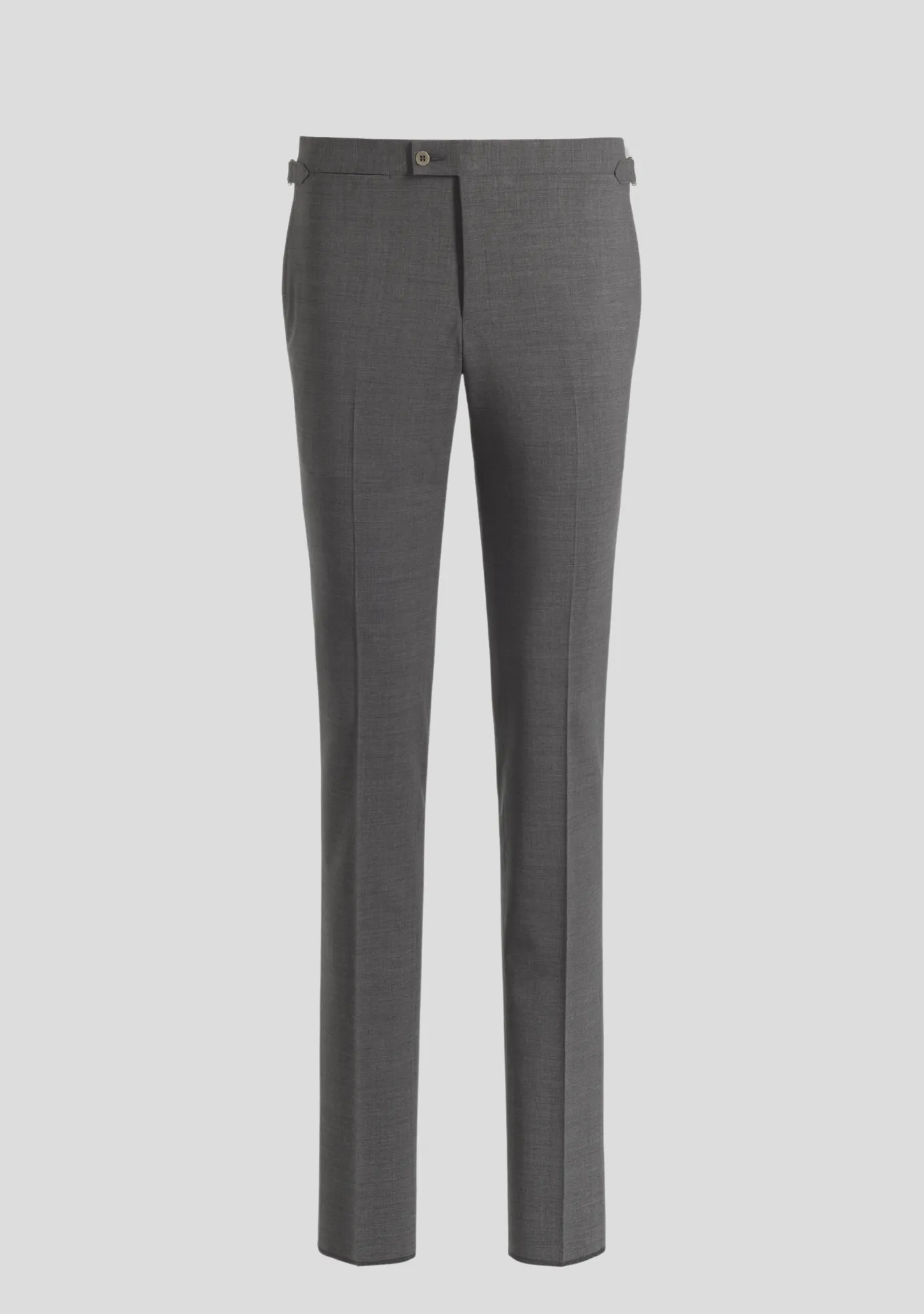 Mid-Grey Wool Trousers with Side Adjusters