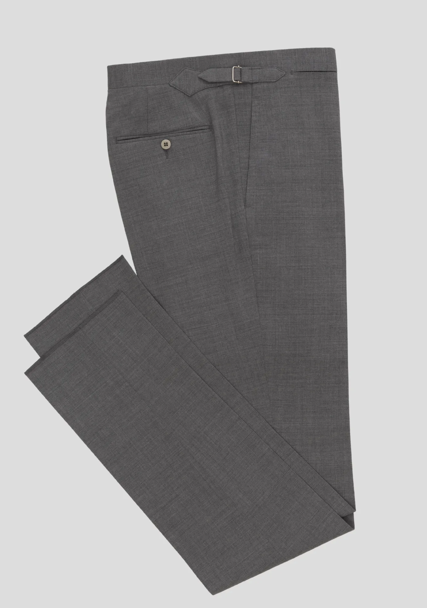 Mid-Grey Wool Trousers with Side Adjusters