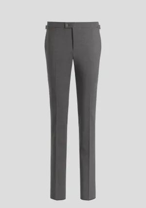 Mid-Grey Wool Trousers with Side Adjusters