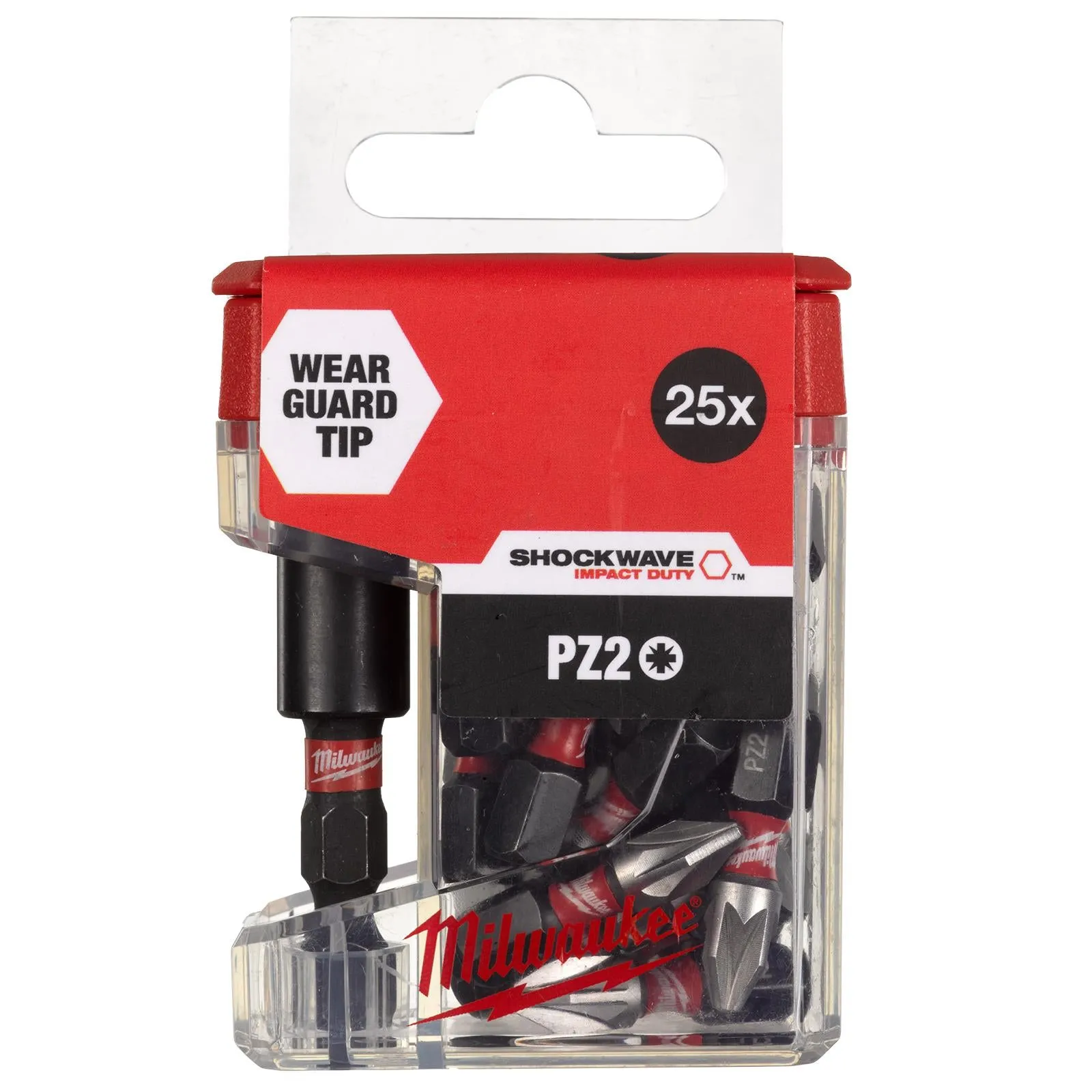 Milwaukee Screwdriver Bit Set 25 Piece PZ2 Pozi SHOCKWAVE Impact Duty   Bit Holder