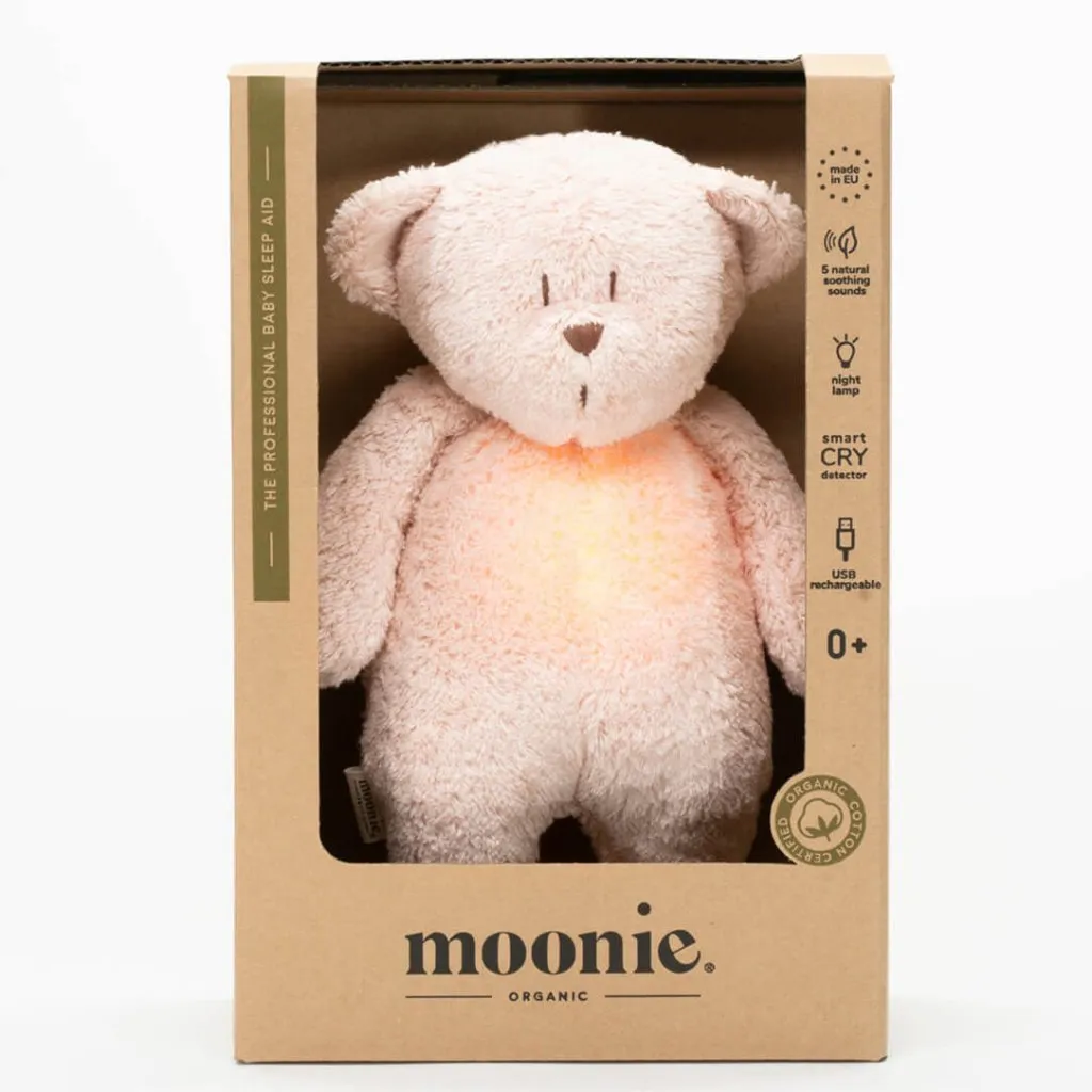 MOONIE Organic Humming Bear Nightlight - Rose Natur