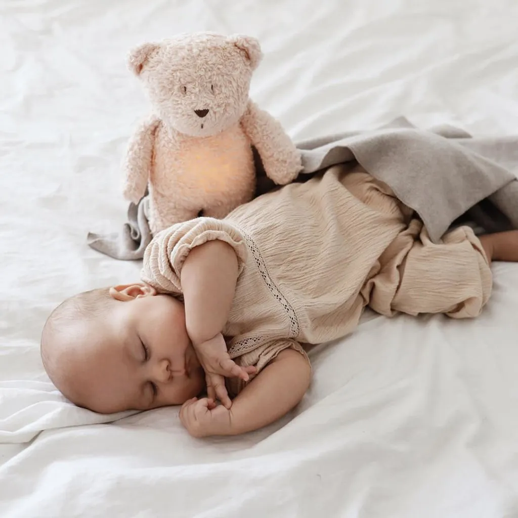 MOONIE Organic Humming Bear Nightlight - Rose Natur