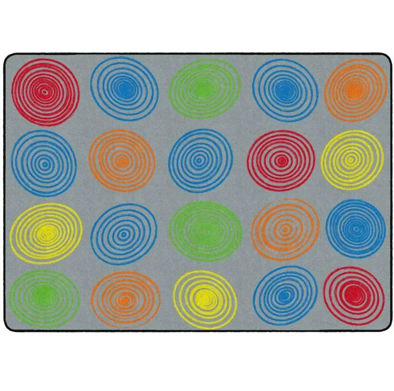 Multi-Color Circles Seating Rug