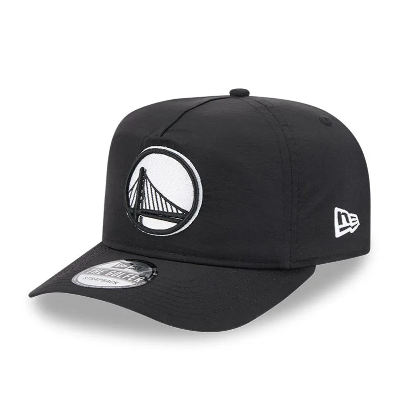 New Era Golfer Everyday Nylon Golden State Warriors Strapback Hat - Black
