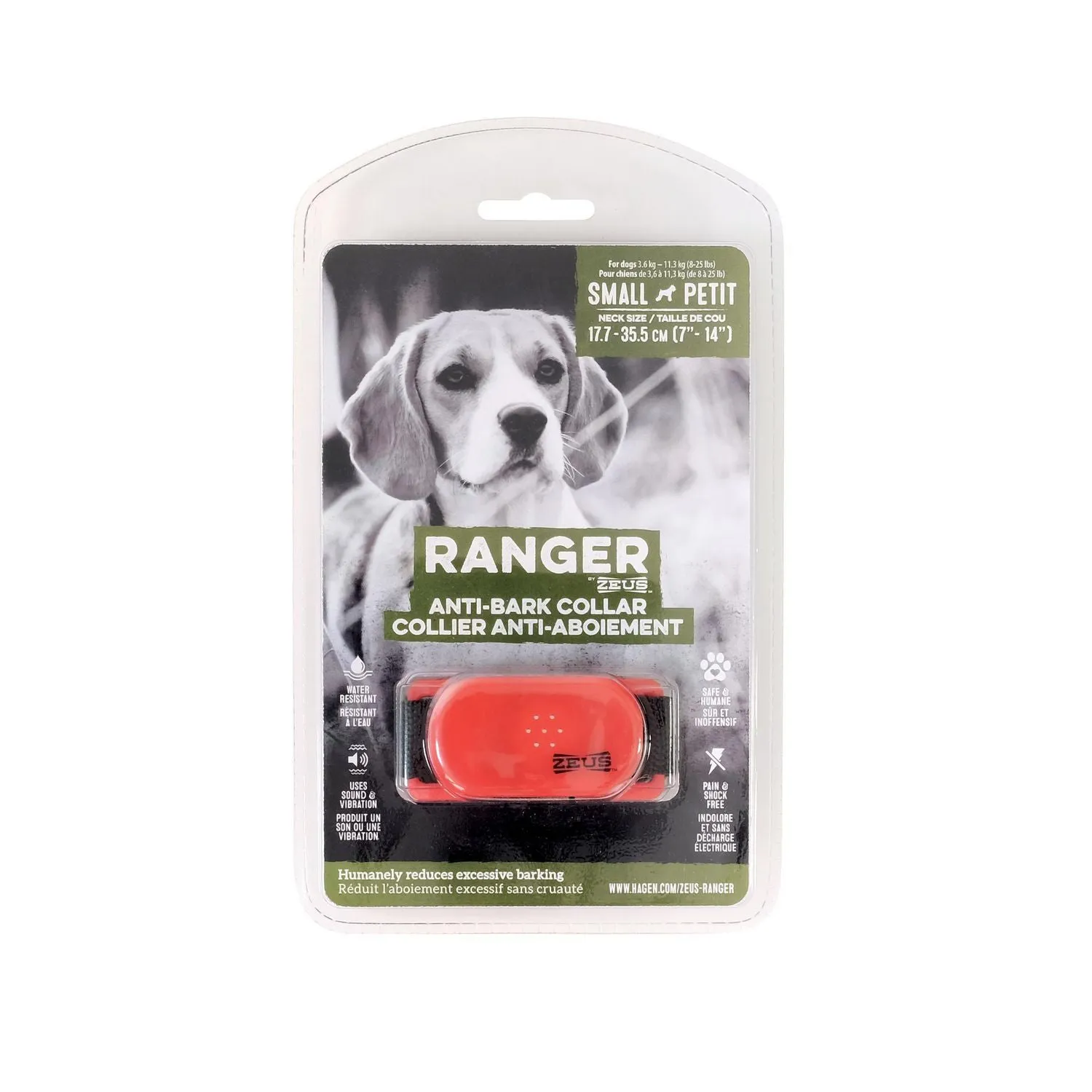New Ranger by Zeus Anti-Bark Collar, Sz Small, in open package, contents are perfect!