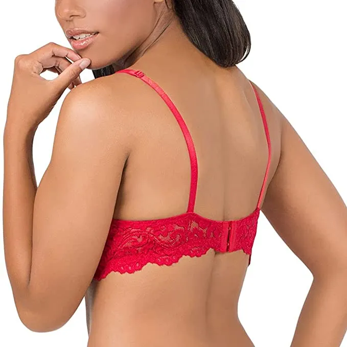 New Smart & Sexy Womens Maximum Cleavage Underwire Push Up Bra, Red, Sz 38B!