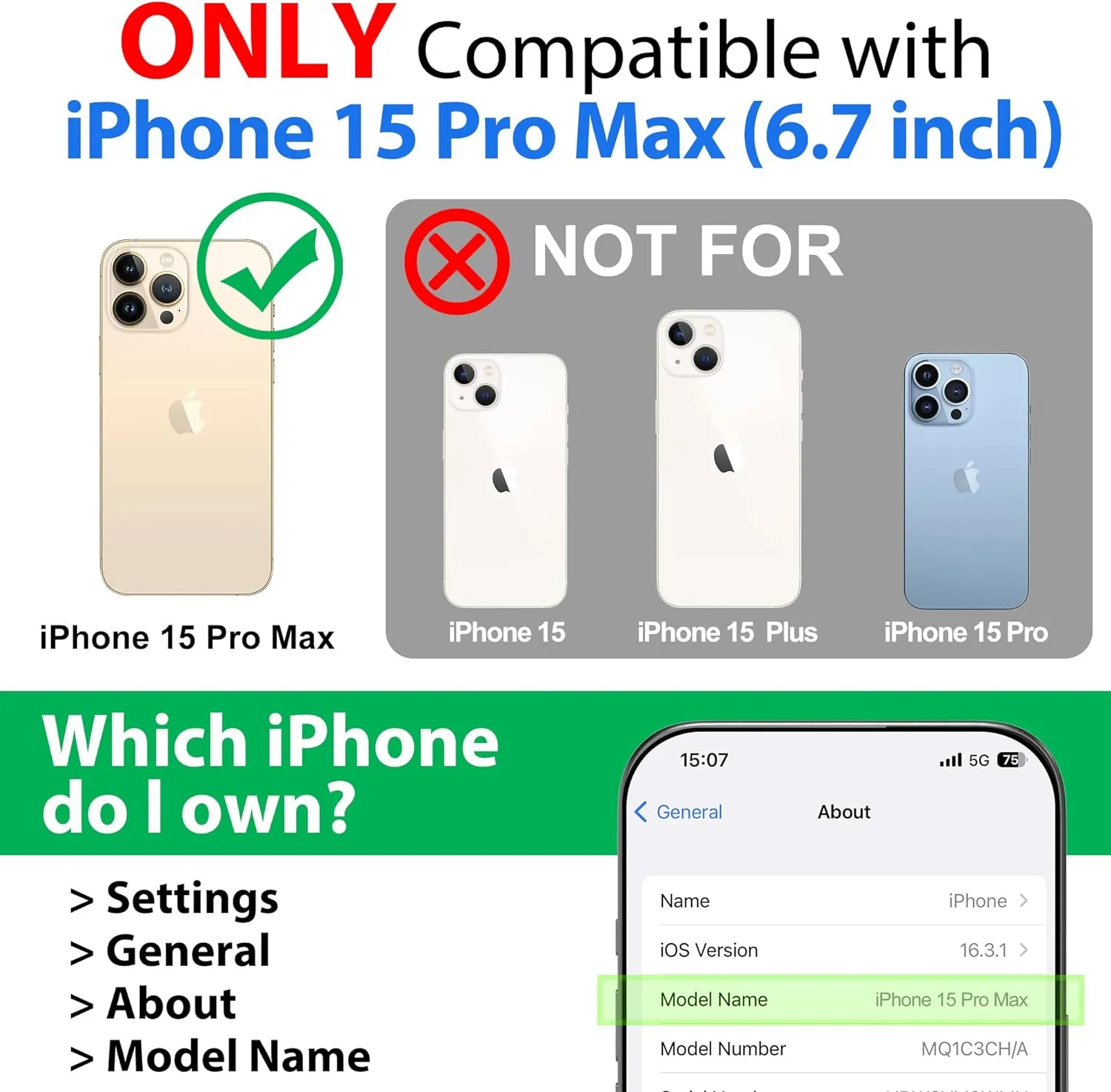 NEW SPORTLINK for iPhone 15 Pro Max - Compatible with iPhone 15 Pro Max Waterproof Case, 360 Full Body Protection with Screen Protector [IP68 Waterproof Phone Case][Military-Grade Shockproof | Dustproof]
