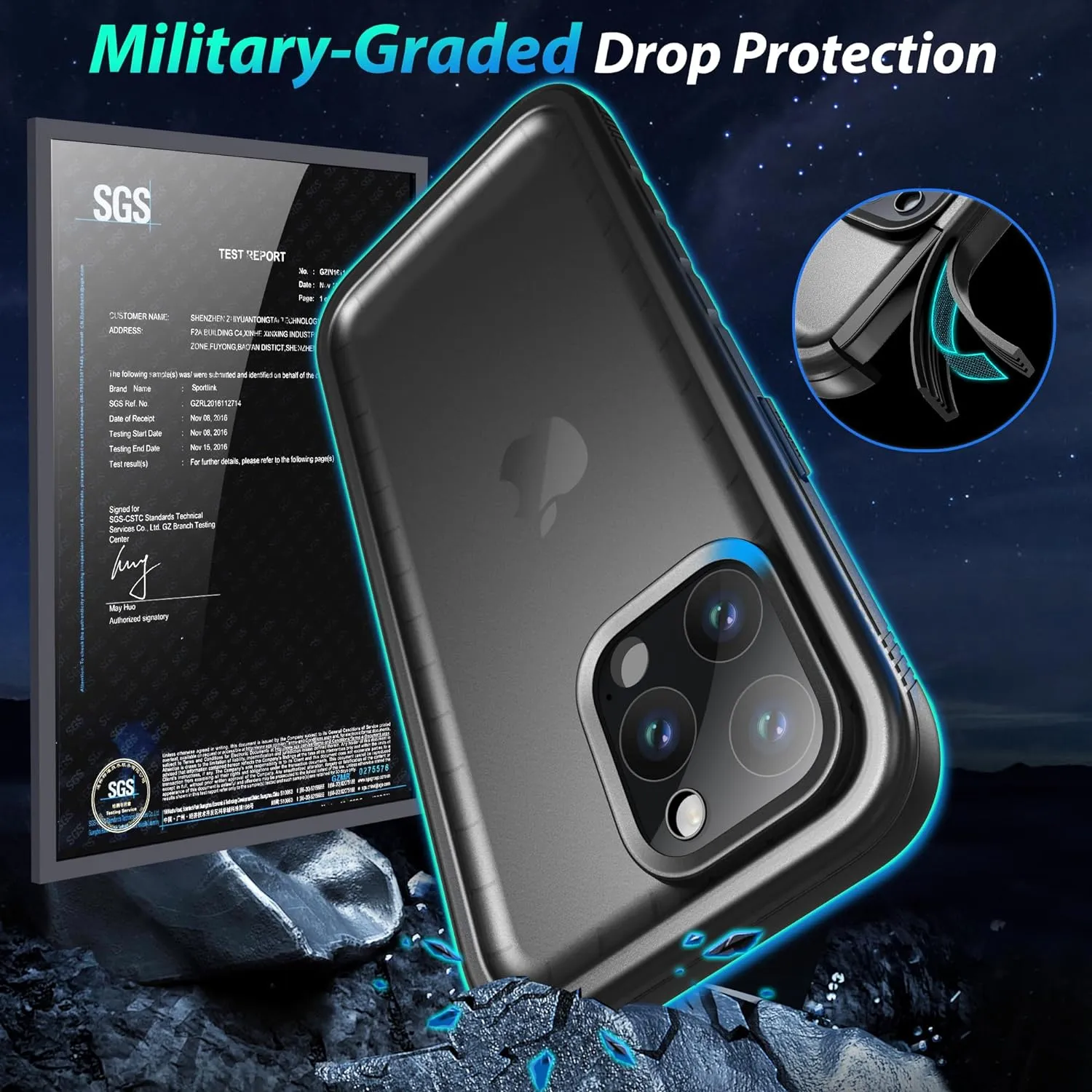 NEW SPORTLINK for iPhone 15 Pro Max - Compatible with iPhone 15 Pro Max Waterproof Case, 360 Full Body Protection with Screen Protector [IP68 Waterproof Phone Case][Military-Grade Shockproof | Dustproof]