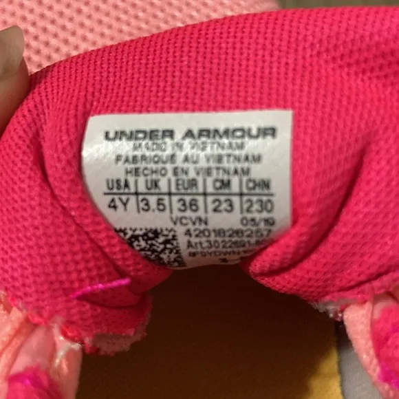 NWOT pink and orange shoes for girls under armor