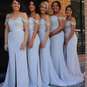 Off Shoulder Side Slit Mermaid Long Cheap Bridesmaid Dresses Online, WG324
