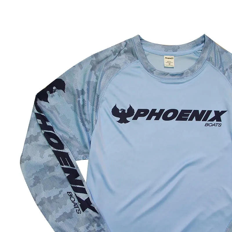 Offshore LS Camo Print Tee - Blue Mist
