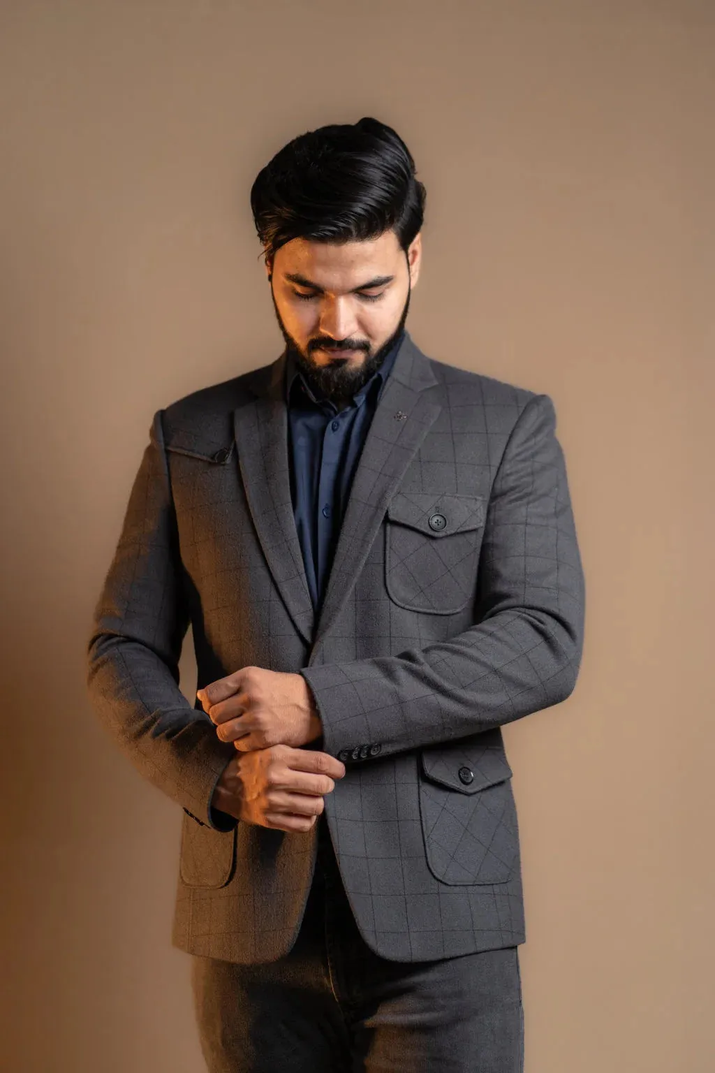 Onyx Black Tweed Blazer