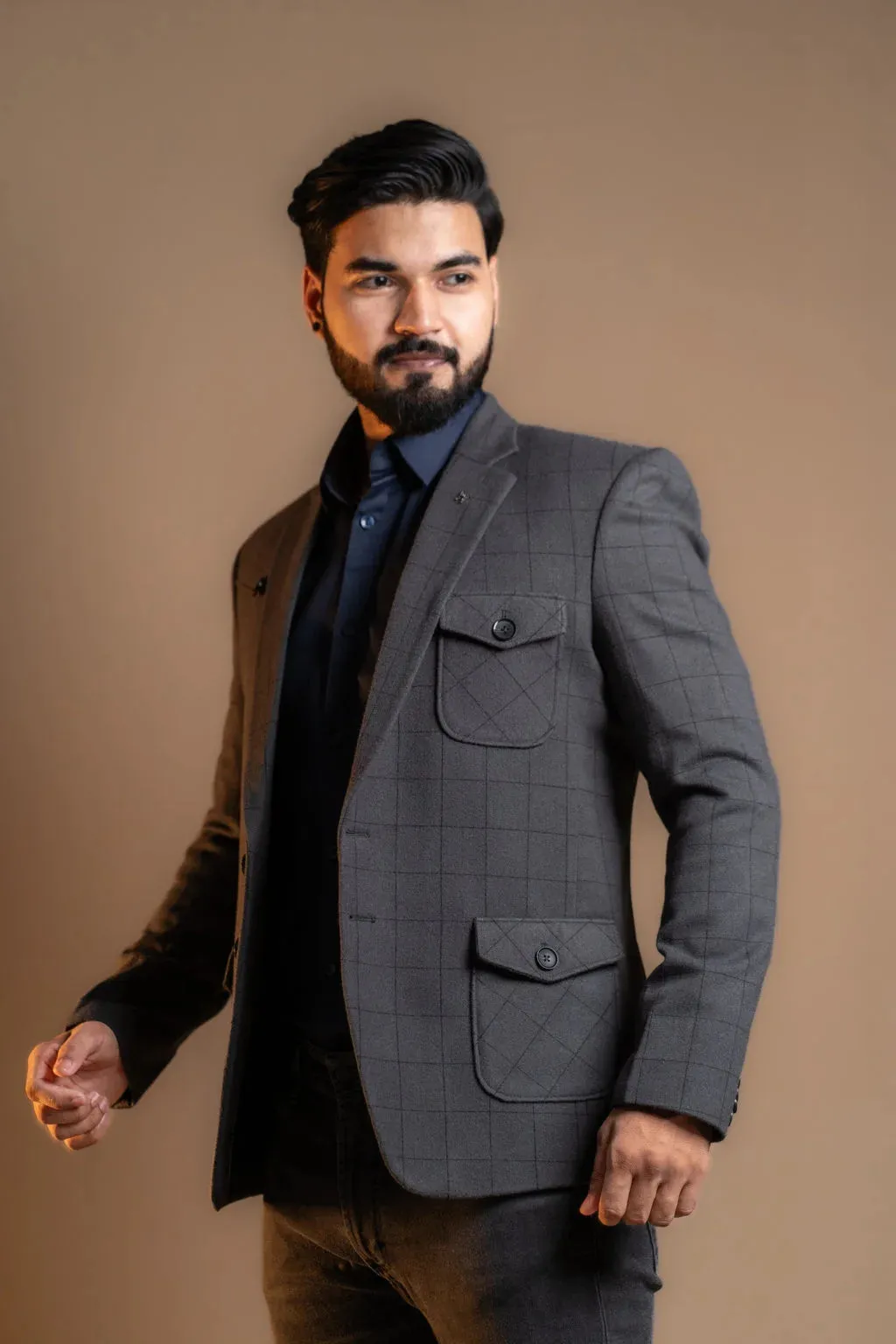 Onyx Black Tweed Blazer