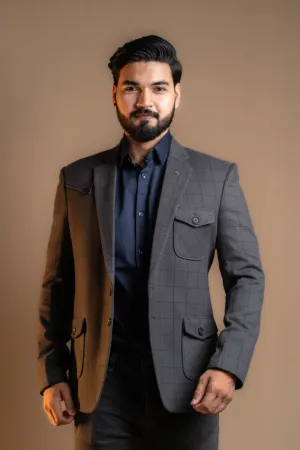 Onyx Black Tweed Blazer