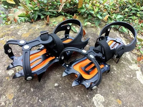 Professional 10-Teeth Antislip Climbing Crampons – High Strength Manganese Steel Ice Cleats