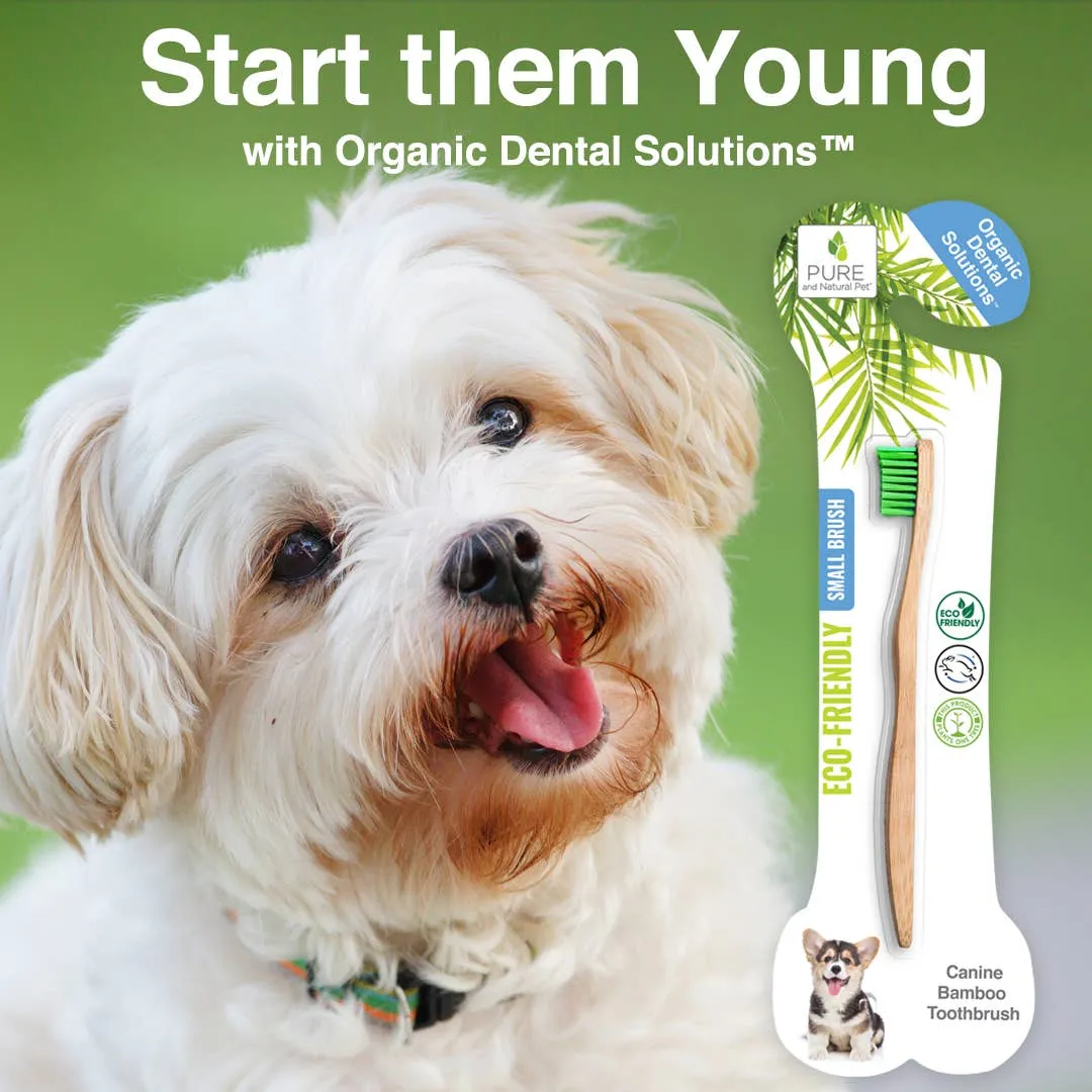 Pure and Natural Pet - Organic Dental Bamboo Toothbrush for Dogs - Small