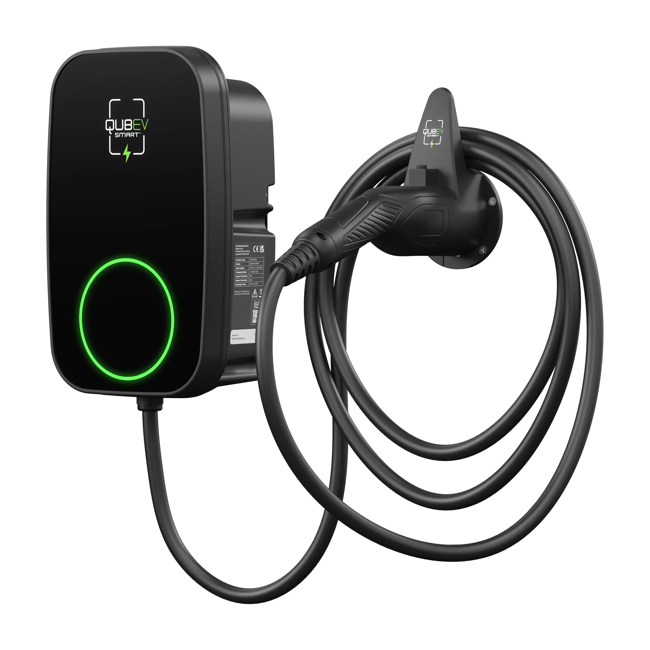 Rolec EVON0095 QUBEV Smart EV Charger Type 2 5m Tethered 32A (7.4kW)
