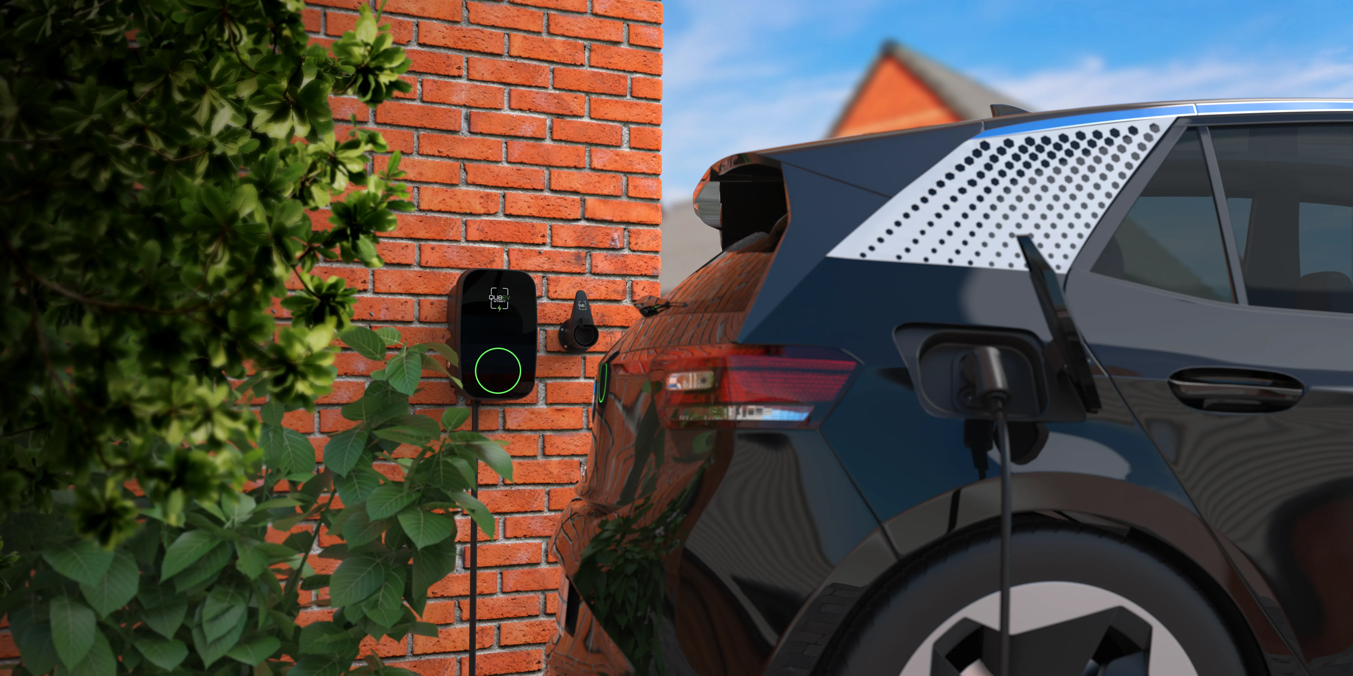 Rolec EVON0095 QUBEV Smart EV Charger Type 2 5m Tethered 32A (7.4kW)