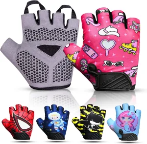 SAGA SPORTS Half Finger Kids Cycling Gloves - Grip, Comfort, Style!