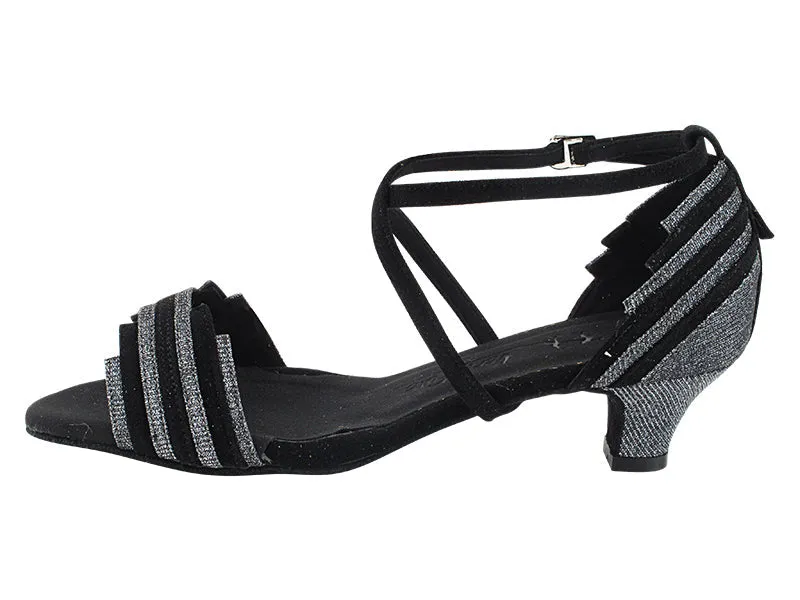 SERA1700 274 Black Nubuck_285 Black Glitter Satin