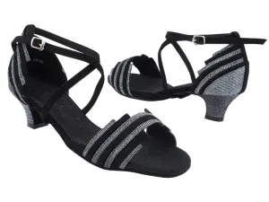 SERA1700 274 Black Nubuck_285 Black Glitter Satin