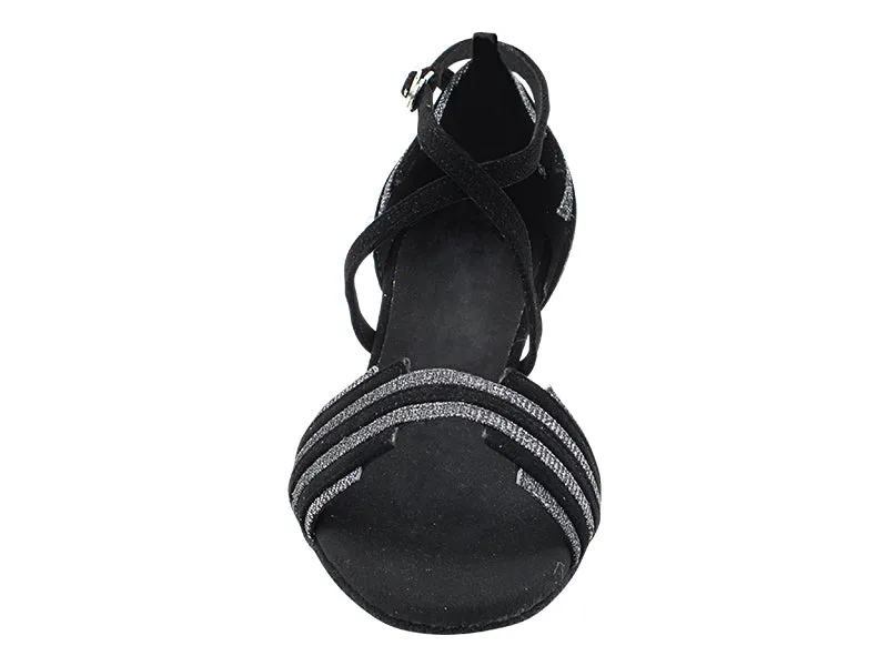 SERA1700 274 Black Nubuck_285 Black Glitter Satin