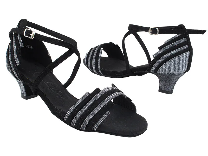 SERA1700 274 Black Nubuck_285 Black Glitter Satin