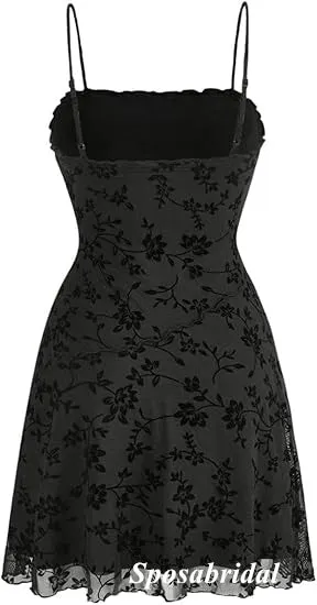 Sexy Spaghetti Straps Sleeveless A-Line Mini Dresses/ Homecoming Dresses, PD3653