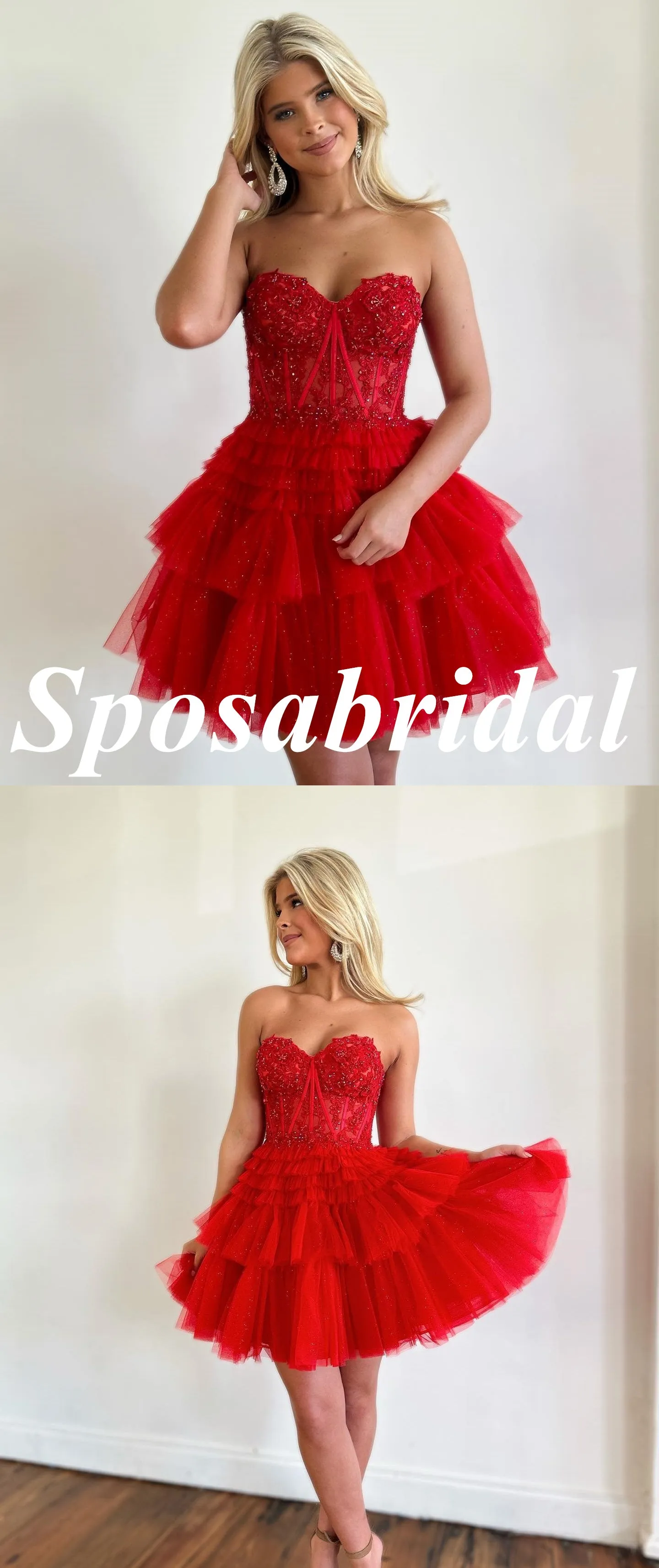 Sexy White Sweetheart V-Neck A-Line Mini Dresses/ Homecoming Dresses With Beading, PD3573