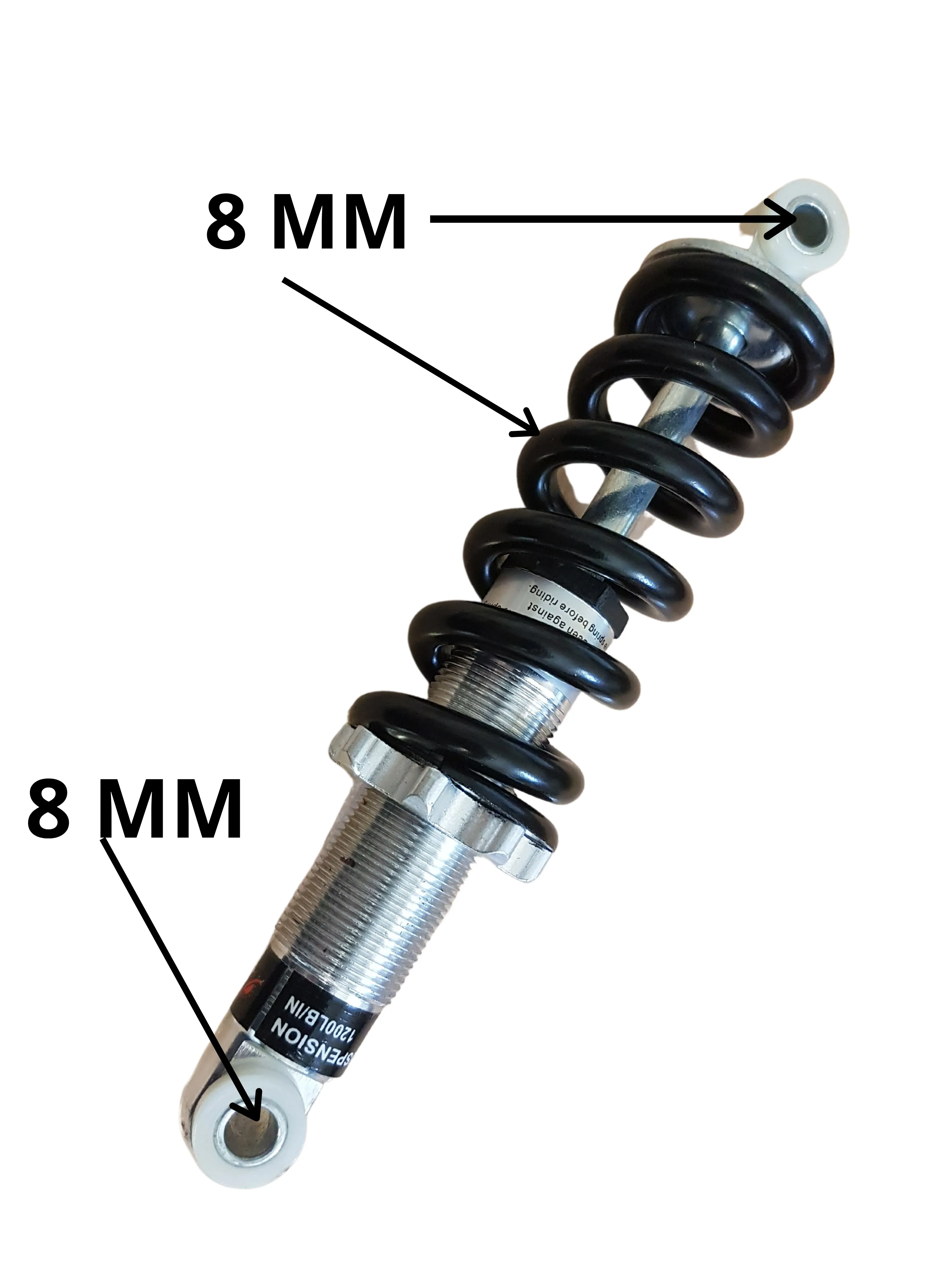 SH022 REAR SHOCK ABSORBER 190MM 1250 LBS / IN FOR 49CC MINI DIRT BIKE