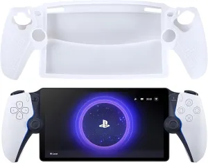 Silicone Case: Shock-Absorption, Anti-Fingerprint, Scratch Resistant, Cover/ Case for Sony Playstation Portal - White - by Qoosea