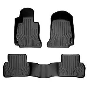 SMARTLINER Custom Fit Floor Mats 2 Row Liner Set Black for 2015-2021 Mercedes Benz C Class Sedan Only