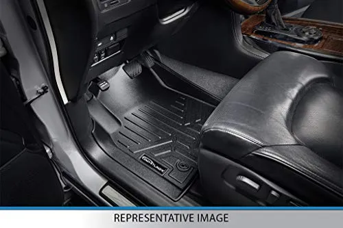 SMARTLINER Custom Fit Floor Mats 2 Row Liner Set Black for 2015-2021 Mercedes Benz C Class Sedan Only