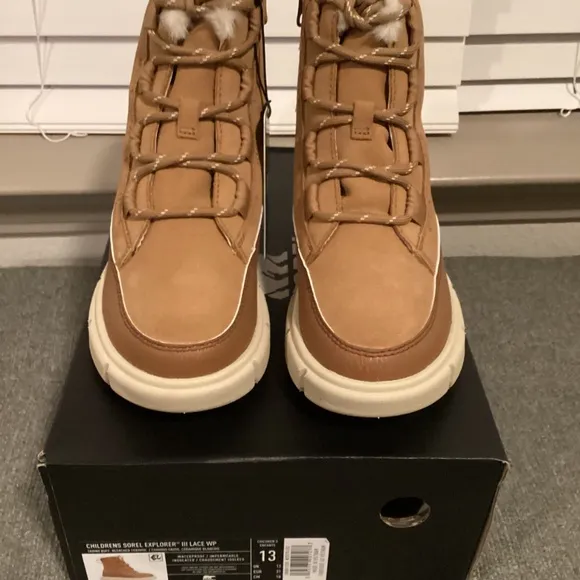 Sorel Children's Explorer III Lace-Up Waterproof Booties, size 13