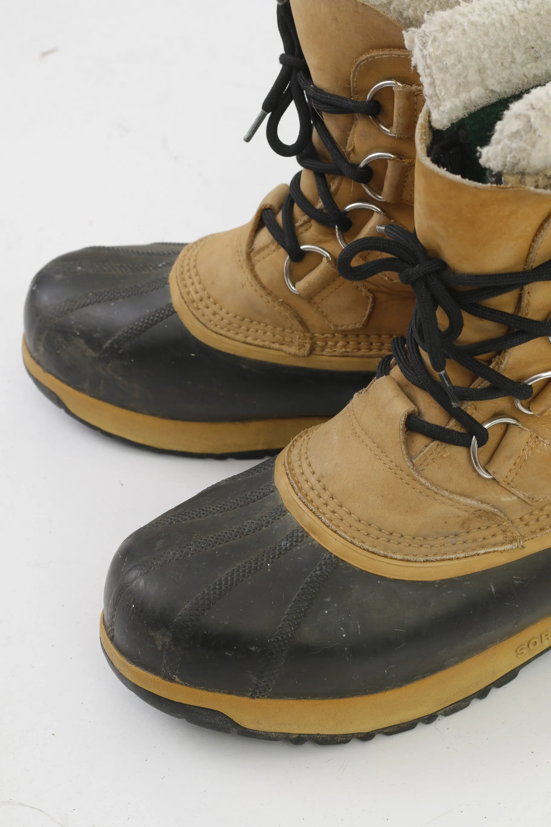 Sorel Men 8 39 Winter Boots Brown Waterproof Caribous Padded