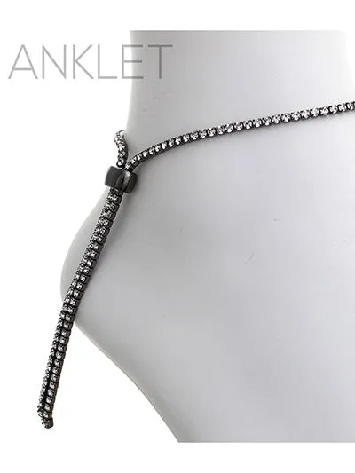 ‘Sparkle Dash’ Gunmetal Adjustable Anklet