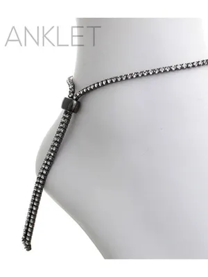 ‘Sparkle Dash’ Gunmetal Adjustable Anklet