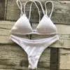 Sporty Ribbed White Bikini Set