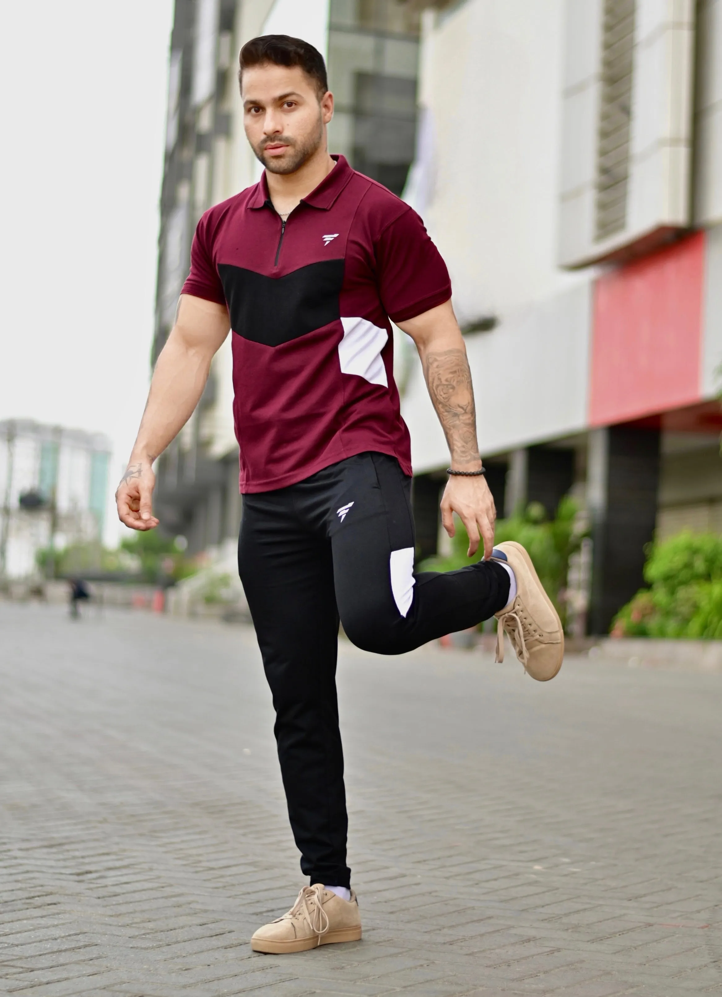 THE COTTON-COMFORT TRACKSUIT-MAROON