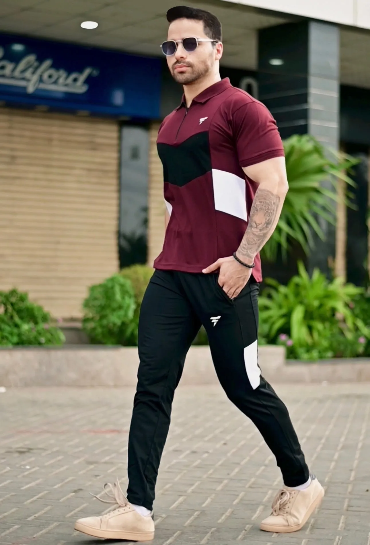 THE COTTON-COMFORT TRACKSUIT-MAROON
